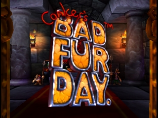 Conker's Bad Fur Day title screen for Nintendo 64